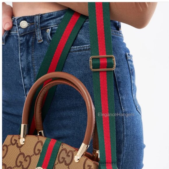 New Crossbody Shoulder Strap Replacement Green/Red Web NWT - Picture 6 of 6